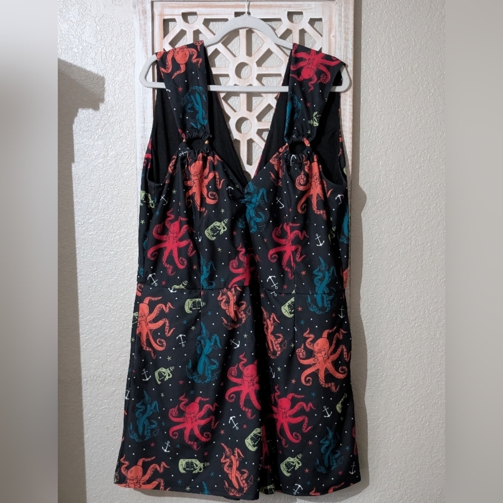 Sourpuss romper 3xl black under the sea octopus kraken pinup rock-a-billy goth
